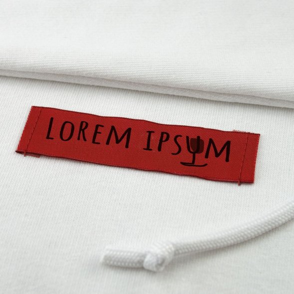 Лейбл тканевый Epsilon, S, красный 