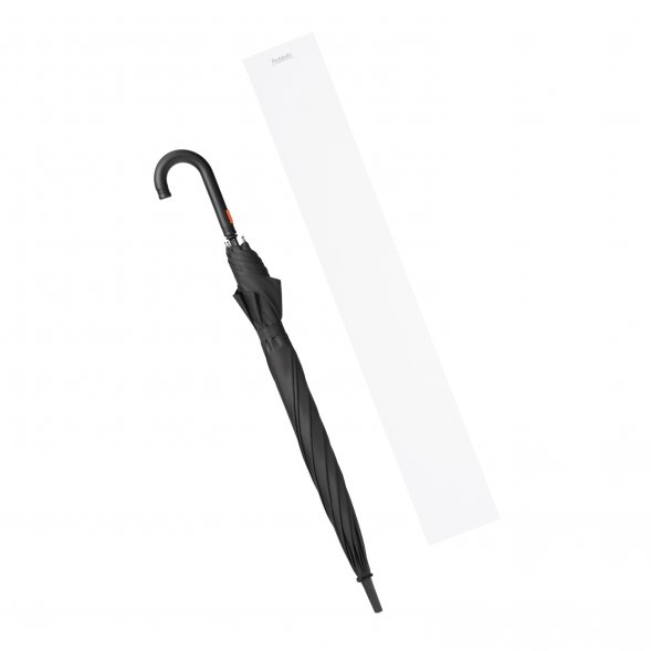 Зонт-трость Quantum, черный/оранжевый 