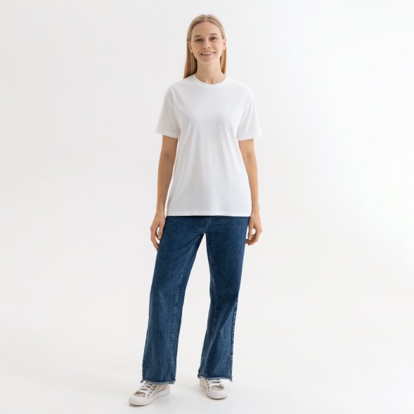 Футболка унисекс KRIS, 100% хлопок, 150 гр., белая (теплого оттенка), размер XXL 