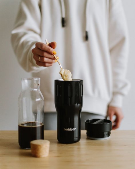 Термостакан Tumbler 470, вакуумный, черный 