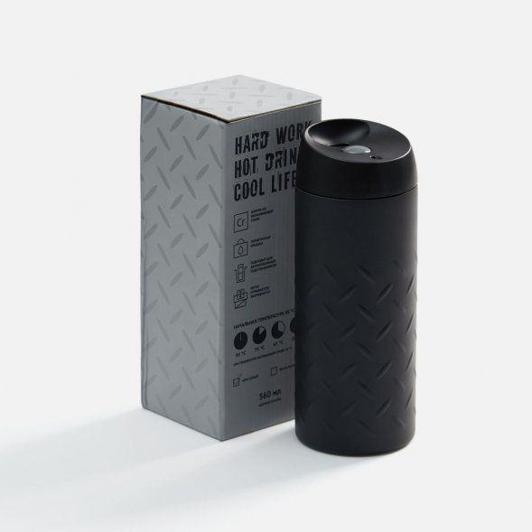 Термостакан Hard Work, черный 