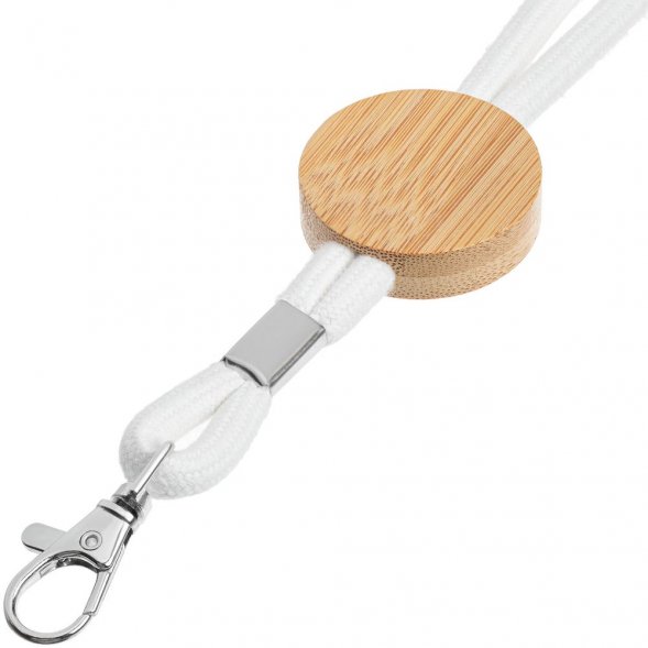 Шнурок для бейджа Tube Wood, белый 