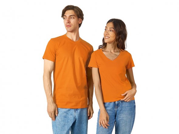 Футболка Heavy Super Club женская с V-образным вырезом, оранжевый 