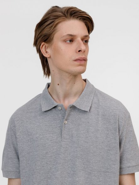 Рубашка поло унисекс Pacific, серый меланж 