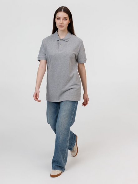 Рубашка поло унисекс Pacific, серый меланж 