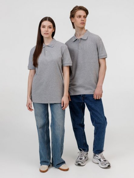 Рубашка поло унисекс Pacific, серый меланж 