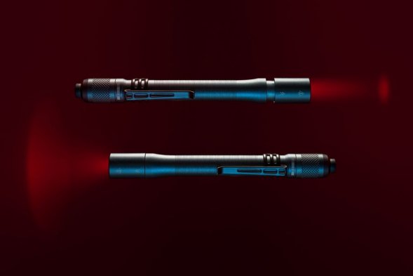 Фонарик с фокусировкой луча Fokus, серо-синий 