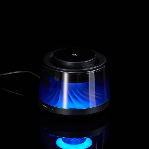 Bluetooth-колонка с подсветкой и беспроводной зарядкой Quantium, черная 