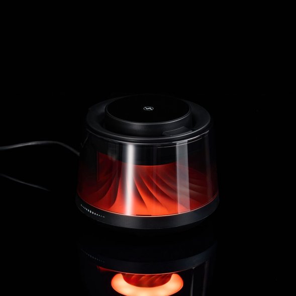 Bluetooth-колонка с подсветкой и беспроводной зарядкой Quantium, черная 