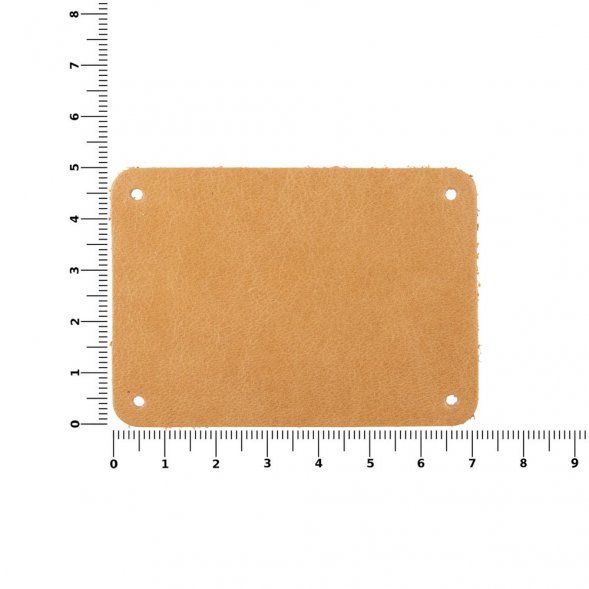 Лейбл кожаный Beta, XL, бежевый 