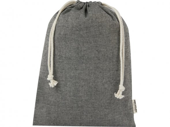 Большая подарочная сумка Pheebs объемом 4 л из хлопка плотностью 150 г/м2, черный 