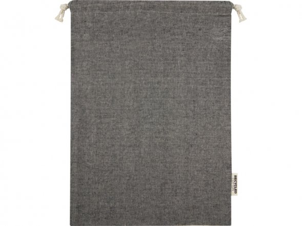 Большая подарочная сумка Pheebs объемом 4 л из хлопка плотностью 150 г/м2, черный 