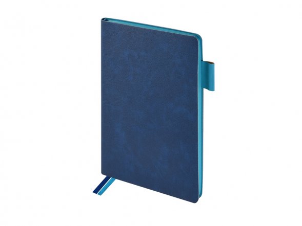 Блокнот А5 Boston, синий с голубым срезом 