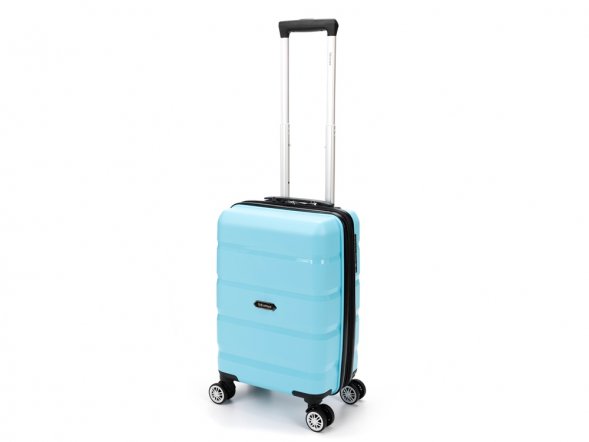 Чемодан TORBER В Отпуск, бирюзовый, полипропилен, 33 х 22 х 53 см, 35 л 
