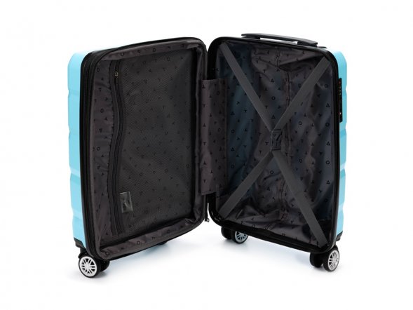 Чемодан TORBER В Отпуск, бирюзовый, полипропилен, 33 х 22 х 53 см, 35 л 