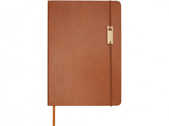 Legato блокнот формата А5 с набором из шариковой ручки и ручки-роллера - Коричневый 