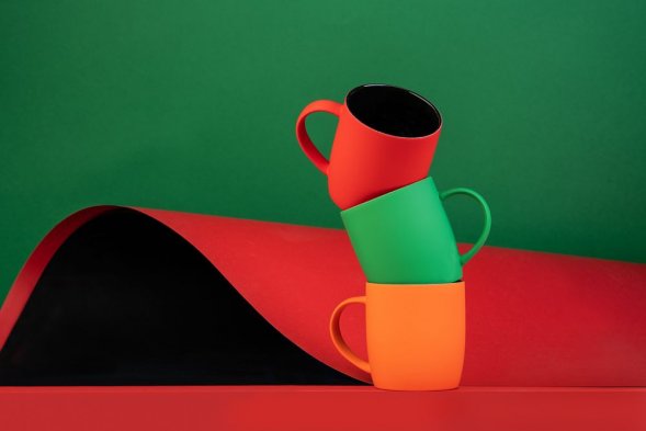 Кружка Surprise Touch Black с покрытием софт-тач, зеленая 