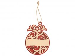 Подвеска деревянная Новогодний шар