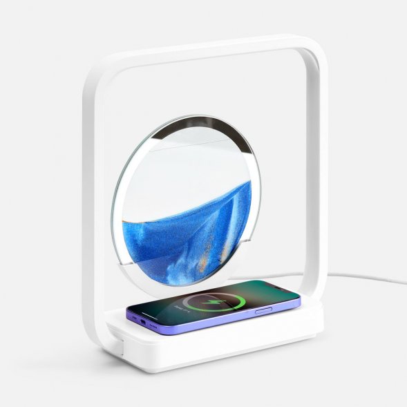 Интерьерный светильник с беспроводной зарядкой Sandflow, белый 