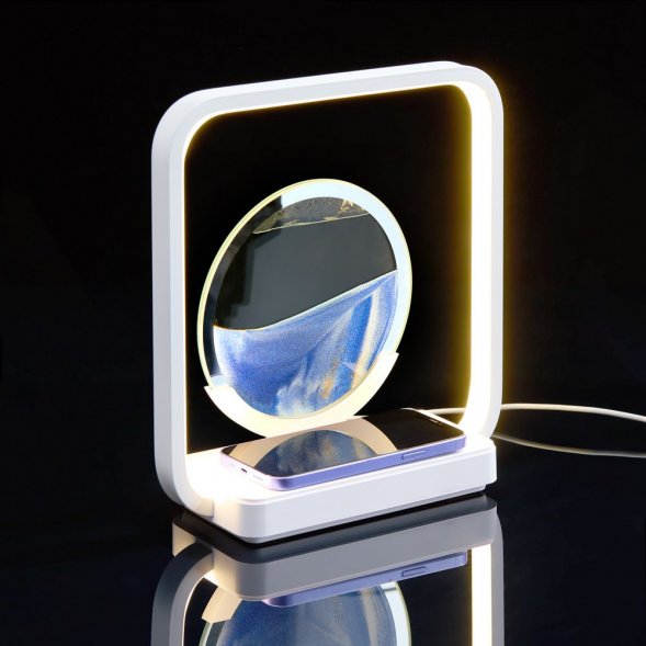 Интерьерный светильник с беспроводной зарядкой Sandflow, белый 