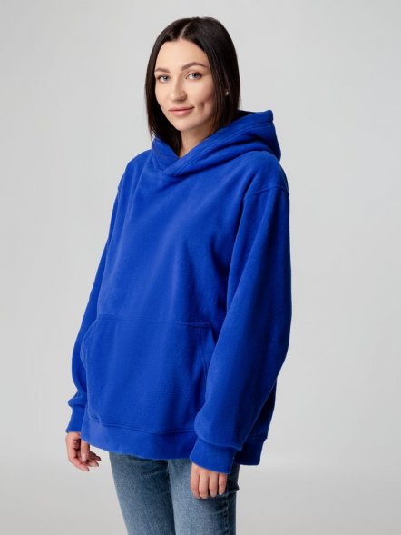Худи флисовое унисекс Manakin, ярко-синее 