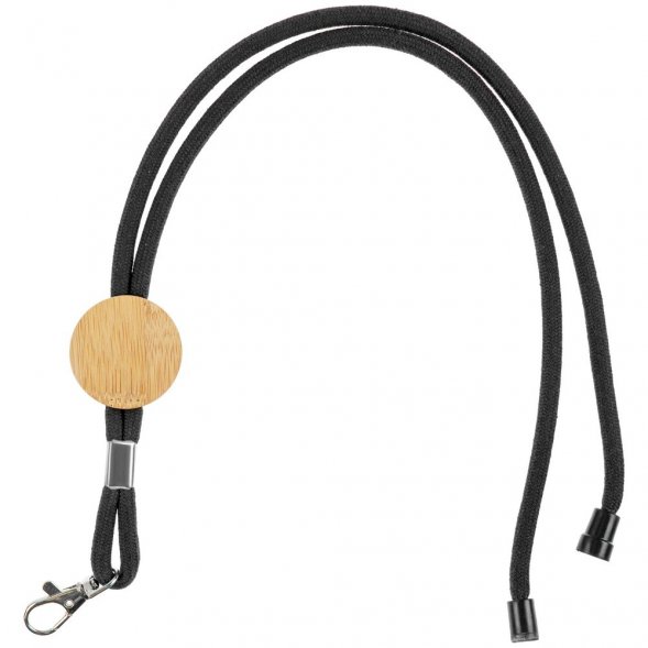 Шнурок для бейджа Tube Wood, черный 