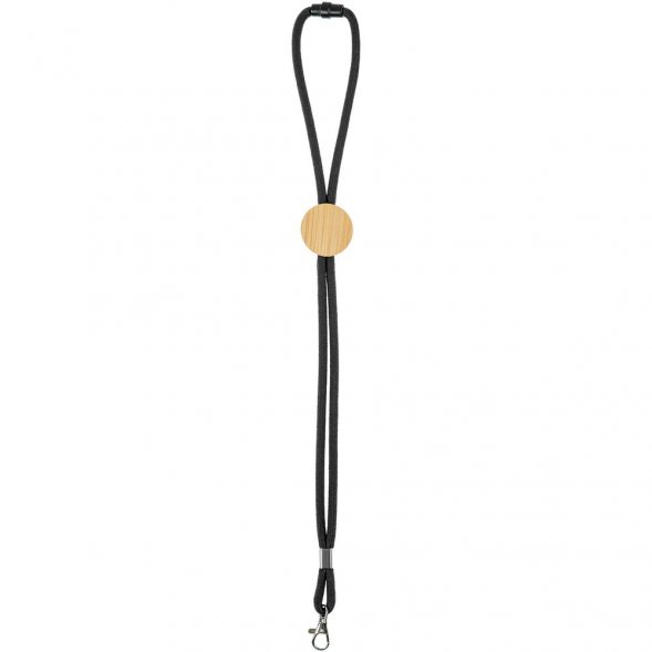Шнурок для бейджа Tube Wood, черный 