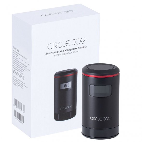 Электрическая вакуумная пробка Circle Joy, черная 