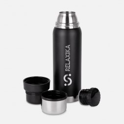 Термос Relaxika 750 со стикерпаком, черный