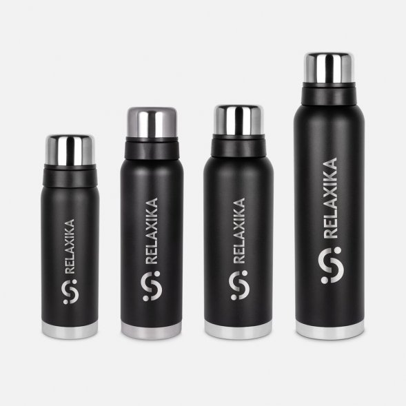 Термос Relaxika 750 со стикерпаком, черный 