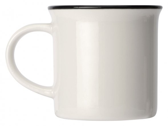 Кружка Countryside S с черным ободком, белая внутри, цветная снаружи, белый 