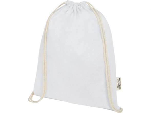 Oregon сумка-кисет из переработанного хлопка, сертифицированного согласно GRS, плотностью 140 г/м² - Белый 