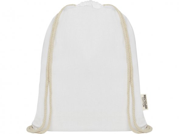 Oregon сумка-кисет из переработанного хлопка, сертифицированного согласно GRS, плотностью 140 г/м² - Белый 