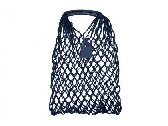 Авоська Dream М old style 15 литров с кожаными ручками, темно-синий 