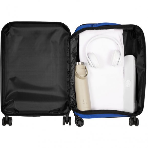 Чемодан Platta, черный с синим 