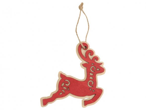 Подвеска деревянная Рождественский олень 