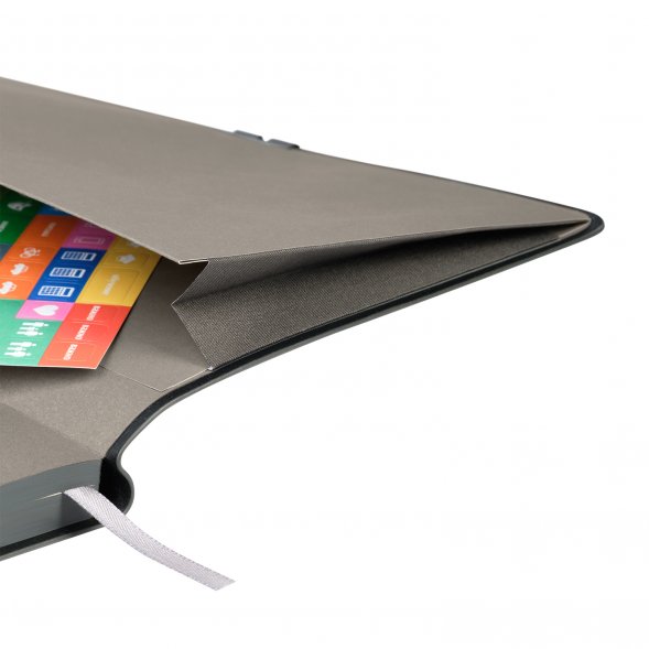 Ежедневник In Velour недатированный, серый 