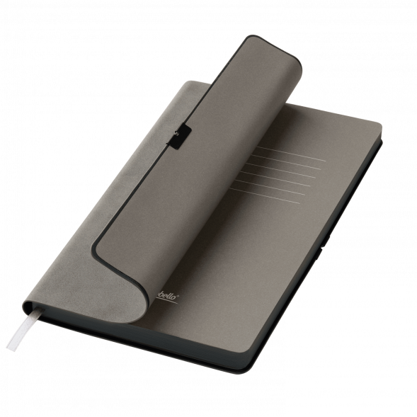Ежедневник In Velour недатированный, серый 