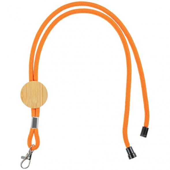 Шнурок для бейджа Tube Wood, оранжевый 