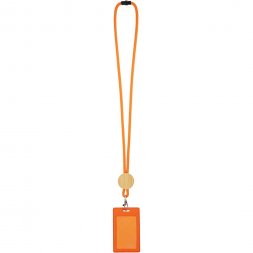 Шнурок для бейджа Tube Wood, оранжевый