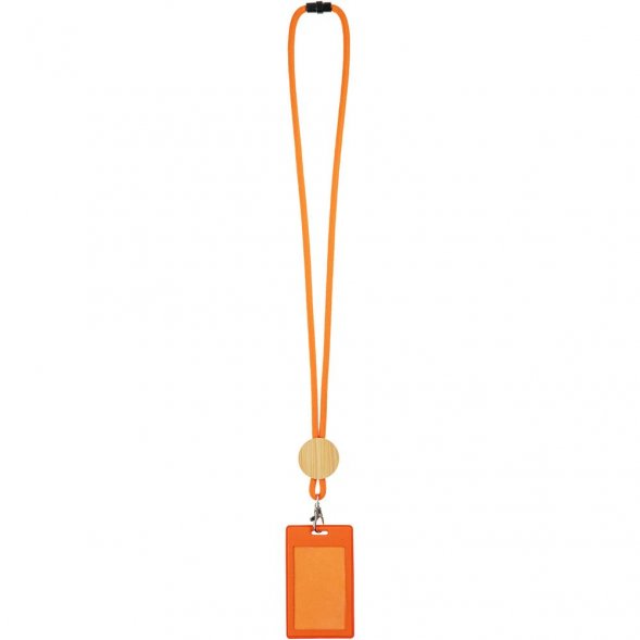 Шнурок для бейджа Tube Wood, оранжевый 