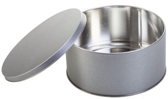 Коробка Pragmax M, круглая, серебристая 