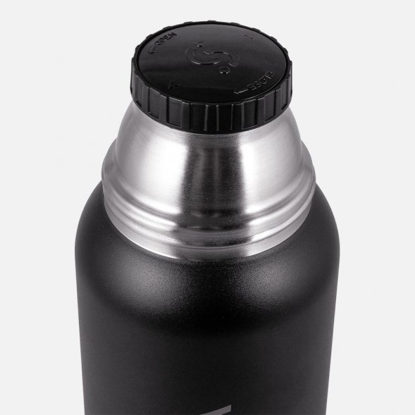 Термос Relaxika 1000 со стикерпаком, черный 