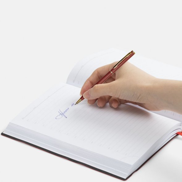 Ручка шариковая Hotel Gold, ver.2, матовая бордовая 