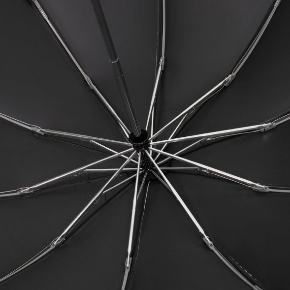 Зонт обратного сложения с ручкой-карабином Foldberry, черный 