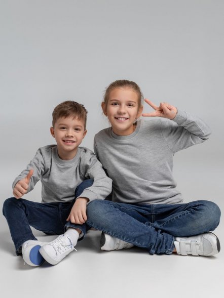 Свитшот детский Toima Kids, серый меланж 