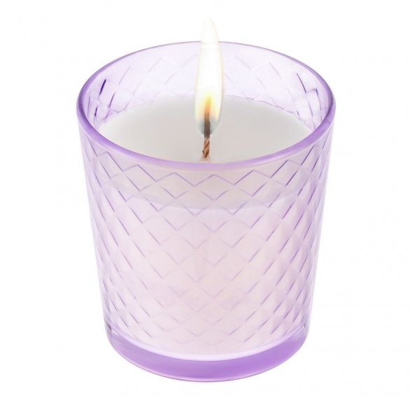 Свеча ароматическая Ristoro, сиреневая, амбра и специи 