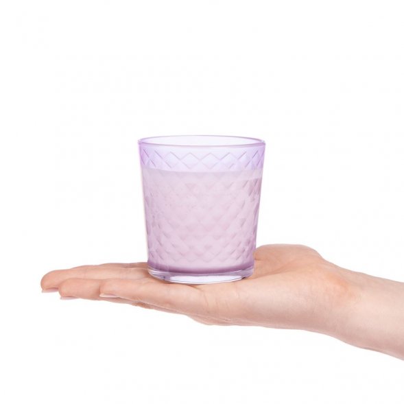 Свеча ароматическая Ristoro, сиреневая, амбра и специи 