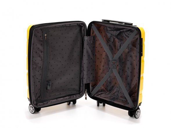 Чемодан TORBER В Отпуск, жёлтый, полипропилен, 33 х 22 х 53 см, 35 л 