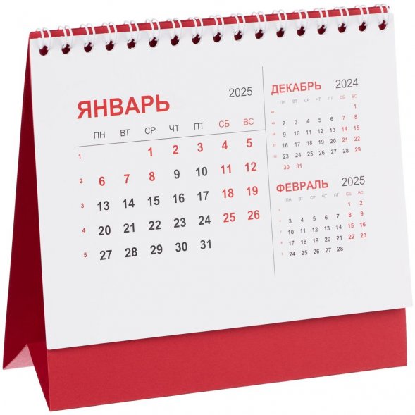 Календарь настольный Datio, красный 